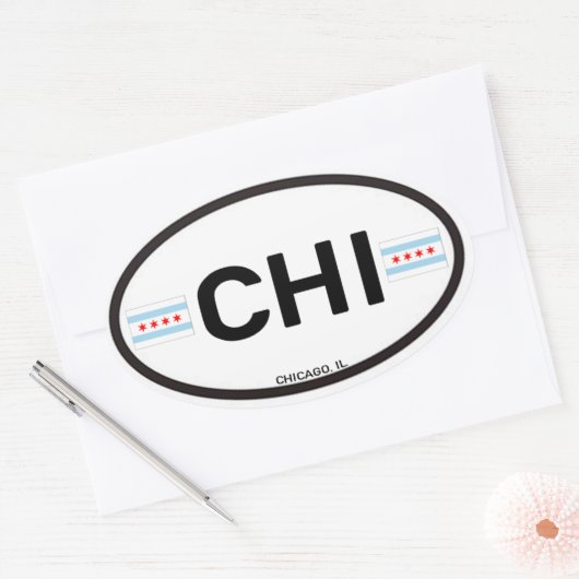 Chicago Euro-Oval Sticker (Umschlag)