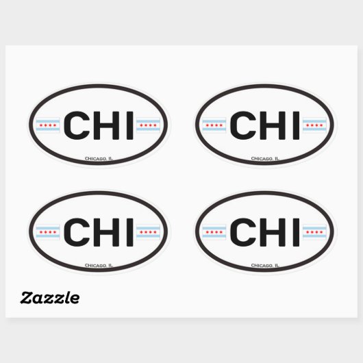 Chicago Euro-Oval Sticker (Blatt)