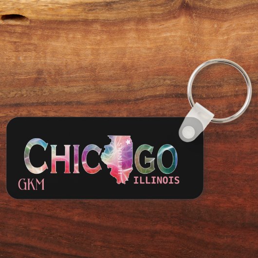 Chicago - farbenfroh schlüsselanhänger (Vorderseite)