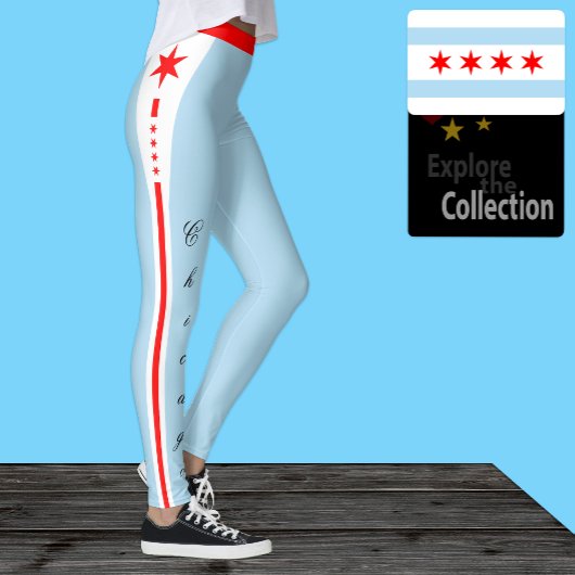 Chicago Fashion Leggings, Chicago Flag /sports Leggings
