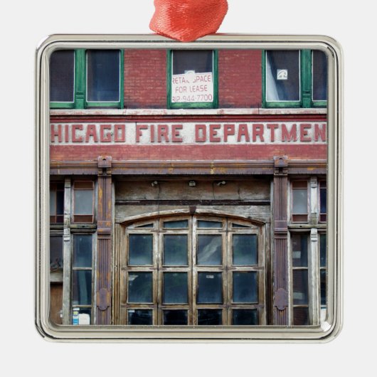 Chicago-Feuerwache Silbernes Ornament (Vorne)