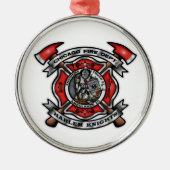 Chicago-Feuerwehr/Harlem adelt E86 T57 A20 Silbernes Ornament (Vorne)