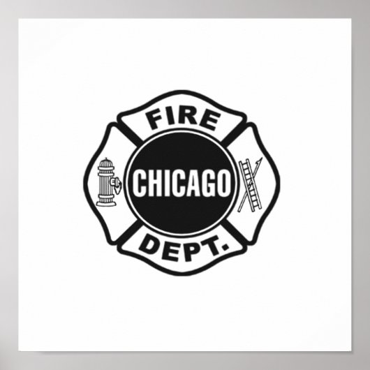 Chicago Fire Dept Black Logo Poster (Vorne)