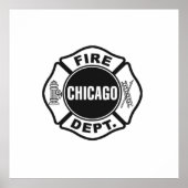 Chicago Fire Dept Black Logo Poster (Vorne)