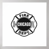Chicago Fire Dept Black Logo Poster (Vorne)