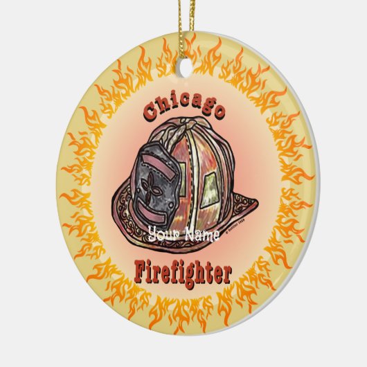 Chicago Firefighter Keramik Ornament (Links)