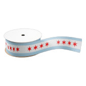 Chicago Flag 4 Rote 6-Punkte-Sterne 2 Blaue Streif Ripsband (Spule)