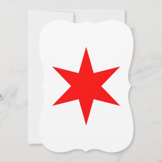 Chicago Flag 6-Punkte-Star Einladung (Rückseite)