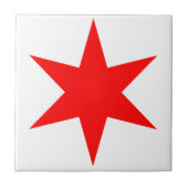 Chicago Flag 6-Punkte-Star Fliese (Vorderseite)
