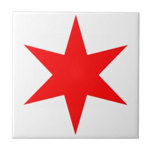 Chicago Flag 6-Punkte-Star Fliese
