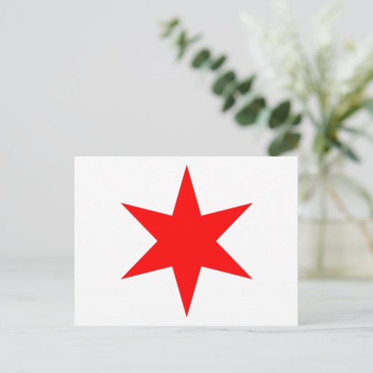 Chicago Flag 6-Punkte-Sternenvorlage Postkarte (Stehend Vorderseite)