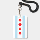Chicago Flag Ausweis (Vorderseite mit Lanyard)