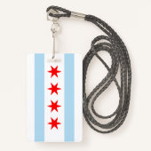 Chicago Flag Ausweis (Vorderseite mit Schlüsselband)