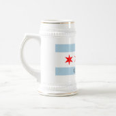 Chicago flag beer stein with custom text bierglas (Links)