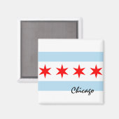 Chicago Flag, City & Illinois Staat USA/Sport Magnet (Vorderseite/Rückseite)