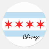 Chicago Flag, City & Illinois Staat USA/Sport Runder Aufkleber (Vorderseite)