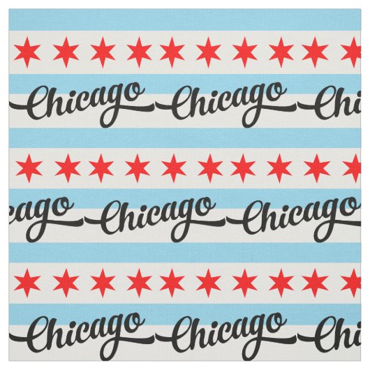 Chicago Flag Custom Cotton Muster Design Yard Ret Stoff (Muster)
