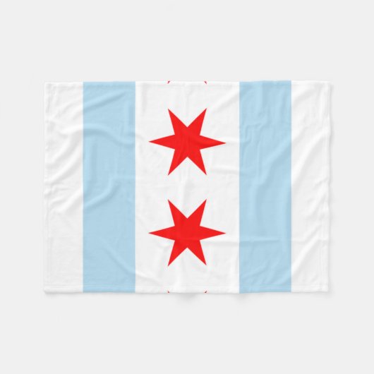 Chicago Flag Fleecedecke (Vorderseite (Horizontal))