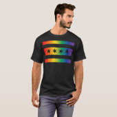 Chicago Flag & Gay Pride FlagCombo LGBT Pride T-Shirt (Vorne ganz)