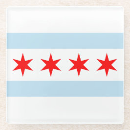 Chicago Flag Glass Untersetzer