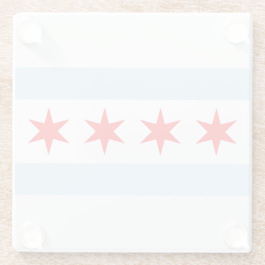 Chicago Flag Glass Untersetzer (Rückseite)