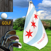 Chicago Flag Golf Towel / Illinois, USA Staaten Golfhandtuch