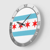 Chicago Flag Große Uhr (Winkel)