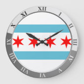 Chicago Flag Große Uhr (Vorderseite)