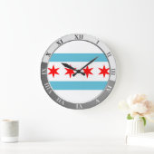 Chicago Flag Große Uhr (Zuhause)