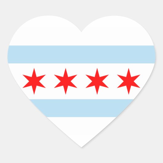 Chicago Flag Herz-Aufkleber (Vorderseite)