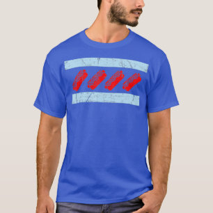 Chicago Flag Hotdog T - Shirt Funny Chicago Style