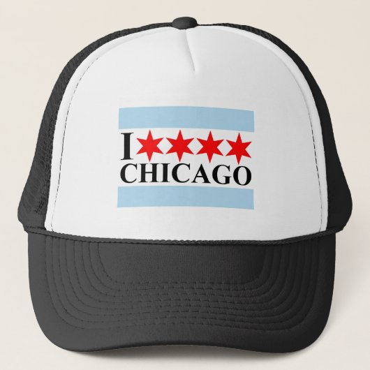 Chicago Flag - I Liebe Chicago Truckerkappe (Vorderseite)