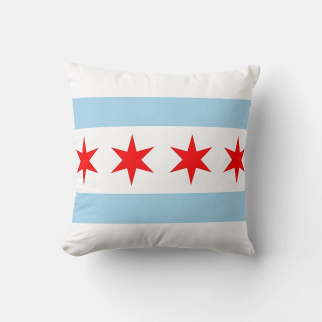 Chicago Flag, Illinois American MoJo Pillow Kissen (Vorderseite)
