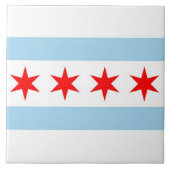 Chicago Flag Illinois Staat Tile Fliese (Vorderseite)
