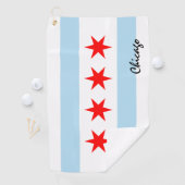 Chicago Flag & Illinois Staat USA Golf / Sportfans Golfhandtuch (Insitu)
