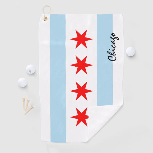 Chicago Flag & Illinois Staat USA Golf / Sportfans Golfhandtuch (Insitu)