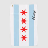 Chicago Flag & Illinois Staat USA Golf / Sportfans Golfhandtuch (Vorderseite)