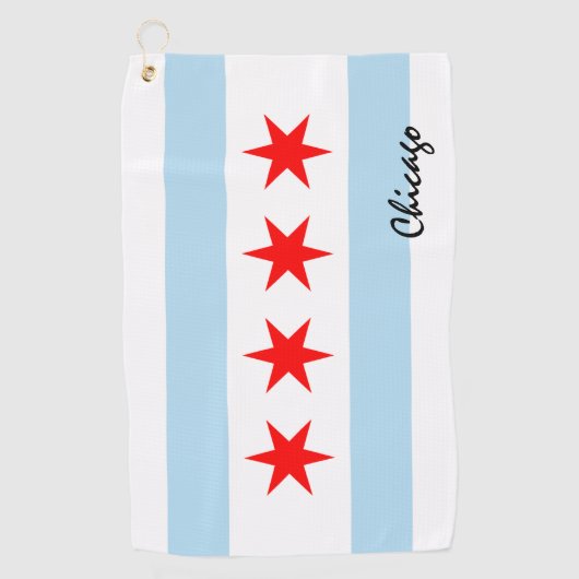 Chicago Flag & Illinois Staat USA Golf / Sportfans Golfhandtuch (Vorderseite)