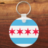 Chicago Flag Inspiriert Retro City Prix Design Schlüsselanhänger (Rückseite)