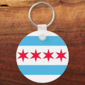 Chicago Flag Inspiriert Retro City Prix Design Schlüsselanhänger (Vorderseite)