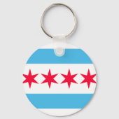 Chicago Flag Inspiriert Retro City Prix Design Schlüsselanhänger (Rückseite)