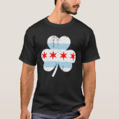 Chicago Flag Kleeblatt Irish Pride St Patrick's Da T-Shirt (Vorderseite)