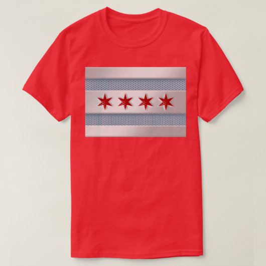 Chicago Flag Metal Look T-Shirt (Design vorne)