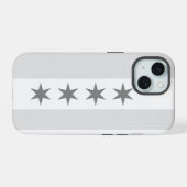 Chicago Flag Noir iPhone 15 Hülle (Rückseite (Horizontal))