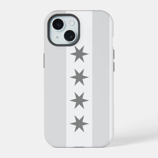 Chicago Flag Noir iPhone 15 Hülle (Rückseite)