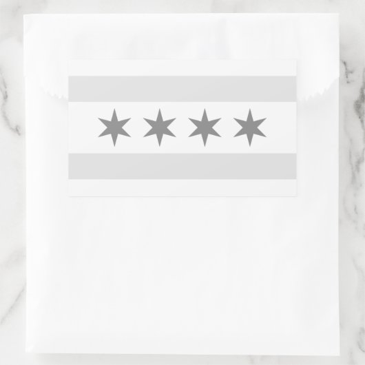 Chicago Flag Noir Rechteckiger Aufkleber (Tasche)