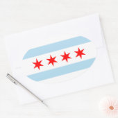 Chicago Flag Oval Sticker (Umschlag)