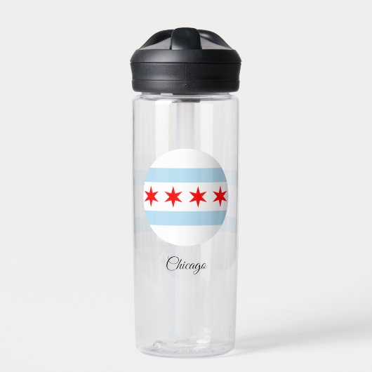 Chicago Flag, Patriotic USA, Illinois Trinkflasche (Vorderseite)