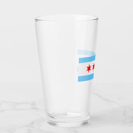 Chicago Flag Pint Glass Glas (Rechts)