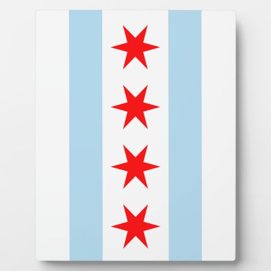 Chicago Flag Plaque Fotoplatte (Vorderseite)